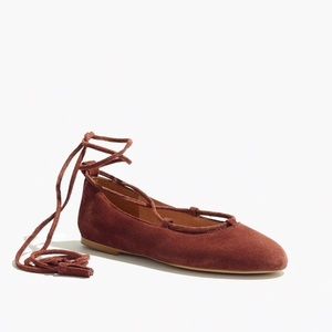 Madewell lace up suede flats